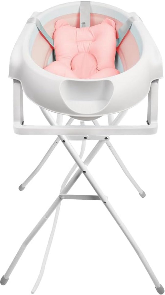 Babybadkuip Opvouwbaar - Babybadje Draagbaar - Baby Wassen - Met Ondersteunende Standaard - 72 x 51 x 42 cm - Roze