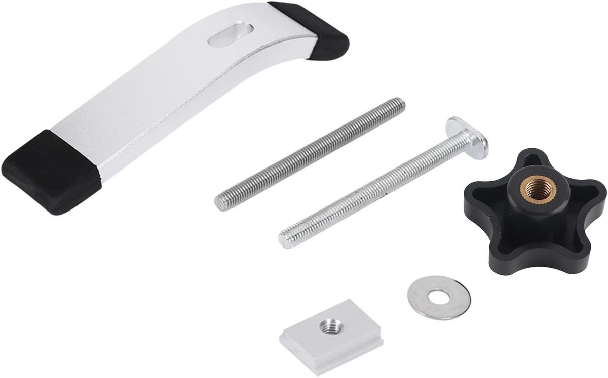 Snelklemhouder - T-groef klem - Werkstukken Spannen - Houtbewerking Metaalbewerking - M8 - Zilver
