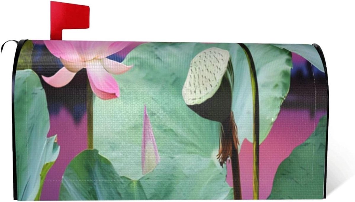 Brievenbus Cover - Brievenbus Decoratie - Buiten Decoreren - Magnetische Bevestiging - 46 x 53 cm - Roze Bloemen