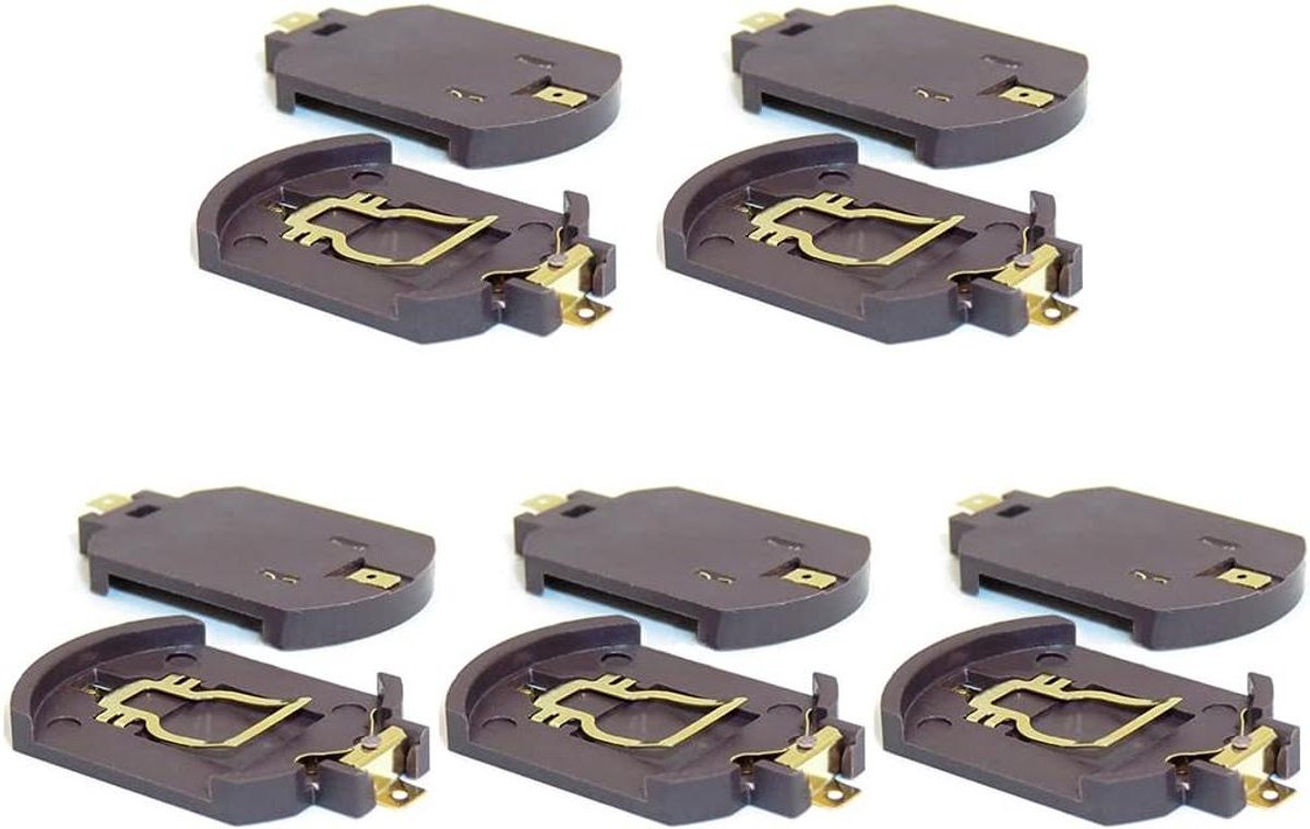 Batterij Houder - Knop Cel - Elektronica Opslag - Metaal Ontwerp - 10 Stuks - Zilver