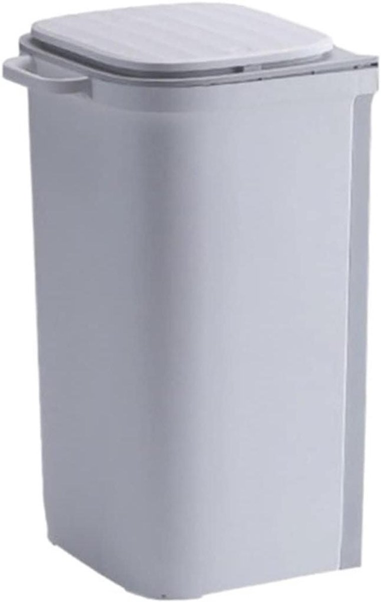 Prullenbak 10L - Afvalbak - Ruimte Besparen - Wandmontage - 8.74x8.34x14.64inch - Wit