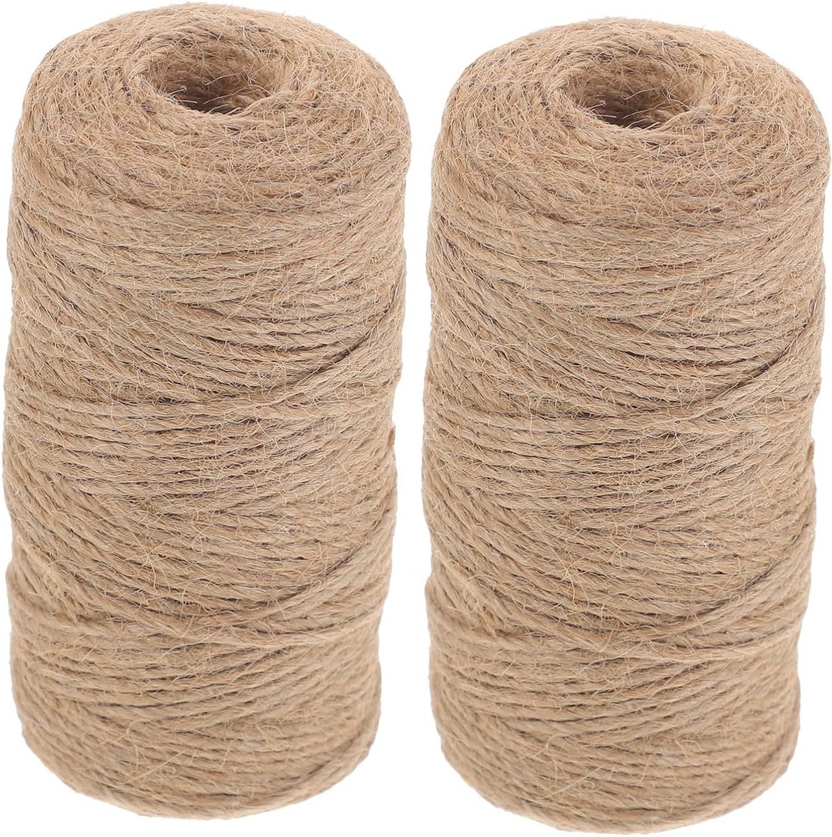 Jute Touw - Gedraaid Koord - Tuinieren Knutselen - Buitenbestendig - 2 Rollen 10 Meter - Lichtgeel