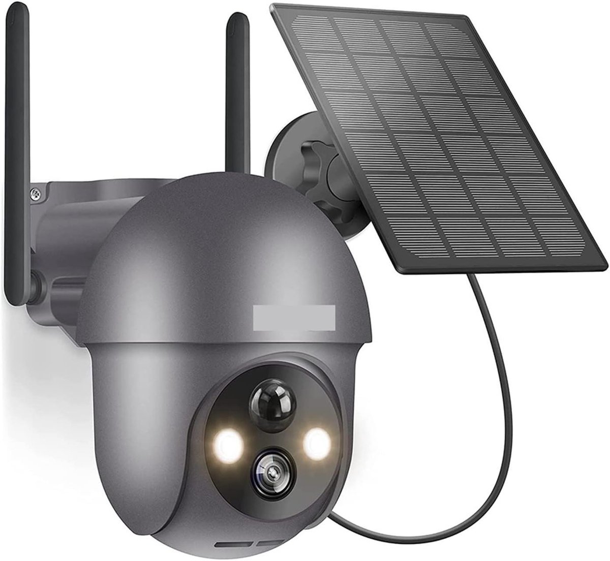 Beveiligingscamera Zonne-energie - Buiten Camera - Huis Beveiligen - PIR Humanoïde Detectie - 3MP Resolutie - Grijs