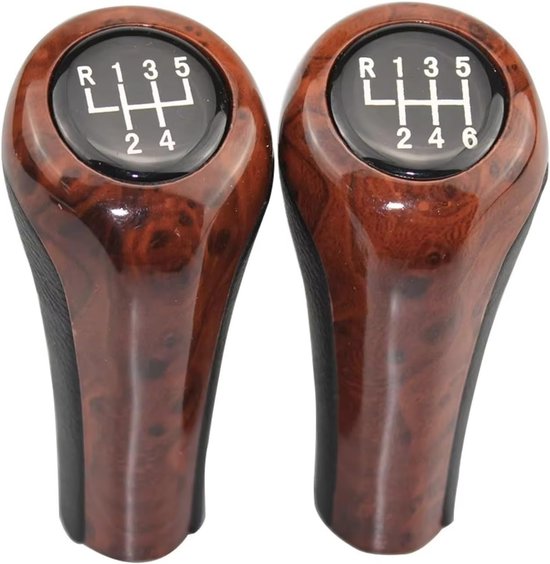 Versnellingspookknop Handmatig - Schakelknop Auto - Soepeler Rijden - Duurzaam Materiaal - 6 Versnellingen - WoodGrain — afbeelding 4