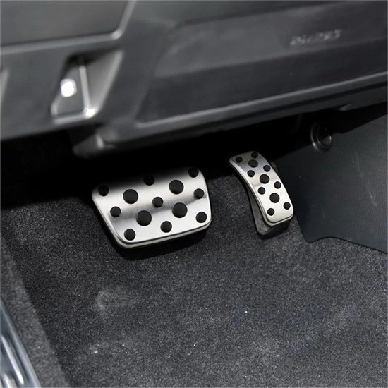 Auto Pedaal Covers - Voetsteun Set - Verbeterde Grip - Antislip Ontwerp - 2 Stuks - Zilver Zwart — afbeelding 3