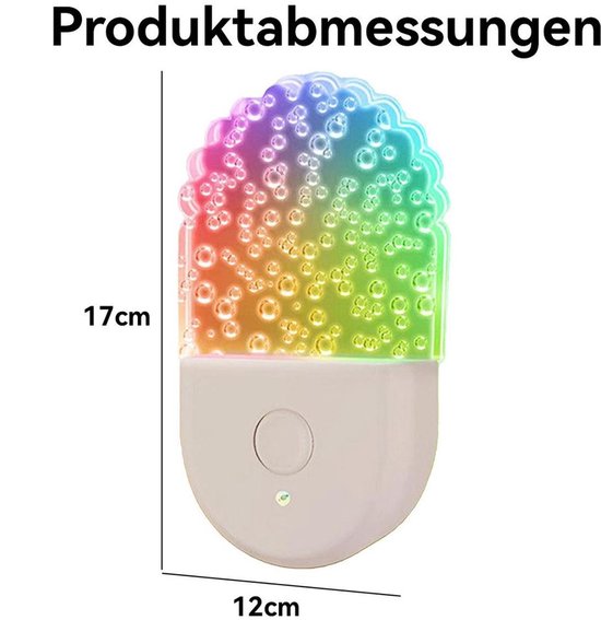 Twee LED-nachtlampjes met stekker, waaronder een kinder-LED-nachtlampje met 6 verschillende kleuren. Geschikt voor installatie in gangen of badkamers. — afbeelding 4
