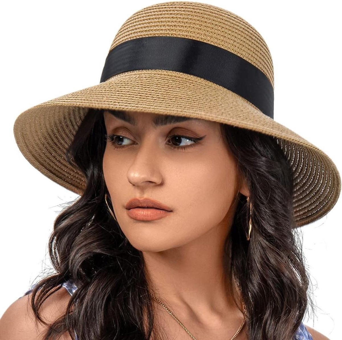 Zonnehoed Dames - Strandhoed Visor - Zomerse Bescherming - UV 50+ - Opvouwbaar - Natuurlijk