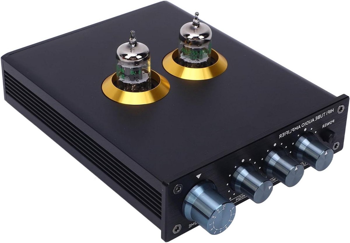 Vacuümbuis Phono Voorversterker - HiFi Stereo Hoofdversterker - Muziek Luisteren - Verwisselbare Buisopties - Compact Ontwerp - Zilver