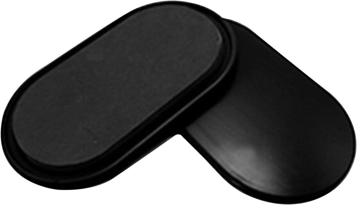 Glij discs - Fitness sliders - Full body workout - Antislip stof - 23 x 15 cm - Zwart