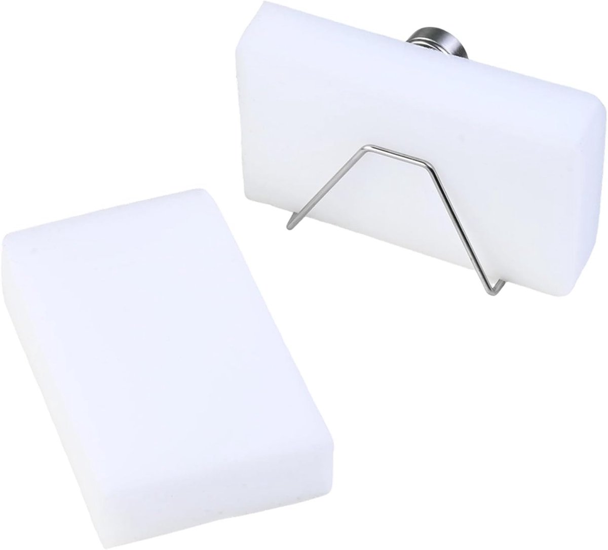 Keuken Sponshouder met Twee Nano Sponsen - RVS Magnetische Organizer voor de Afwas, Ruimtebesparend en Opgeruimd houden