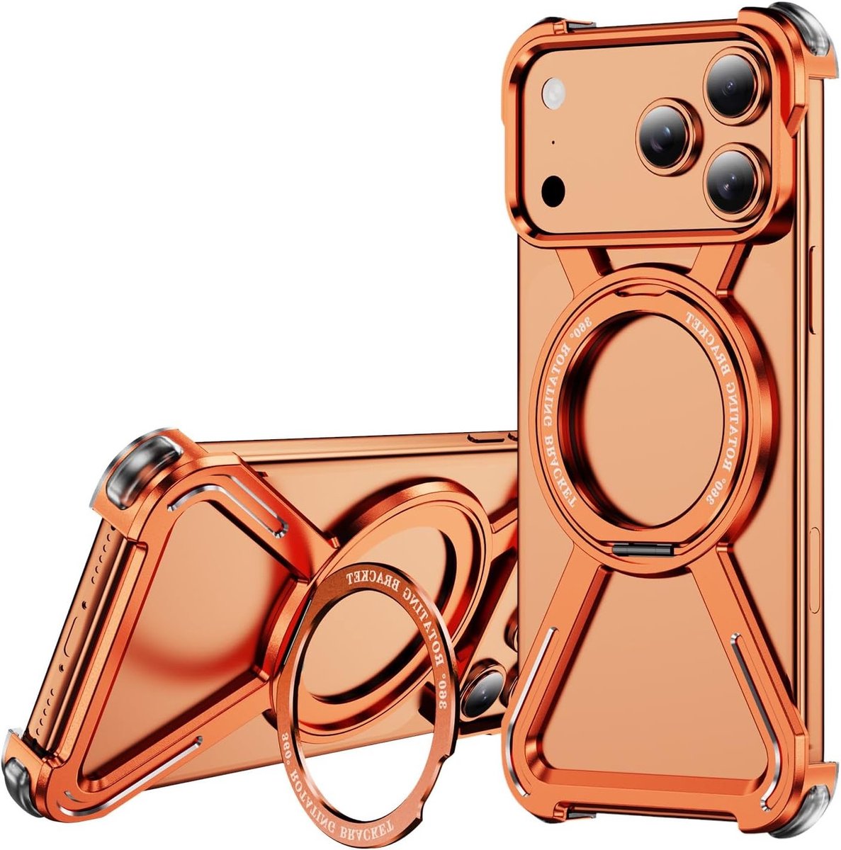 Case voor iPhone 17 Pro Max met Magsafe en 360° Magnetische Ringstand - Slanke en Schokbestendige Bescherming met Titanium Cover