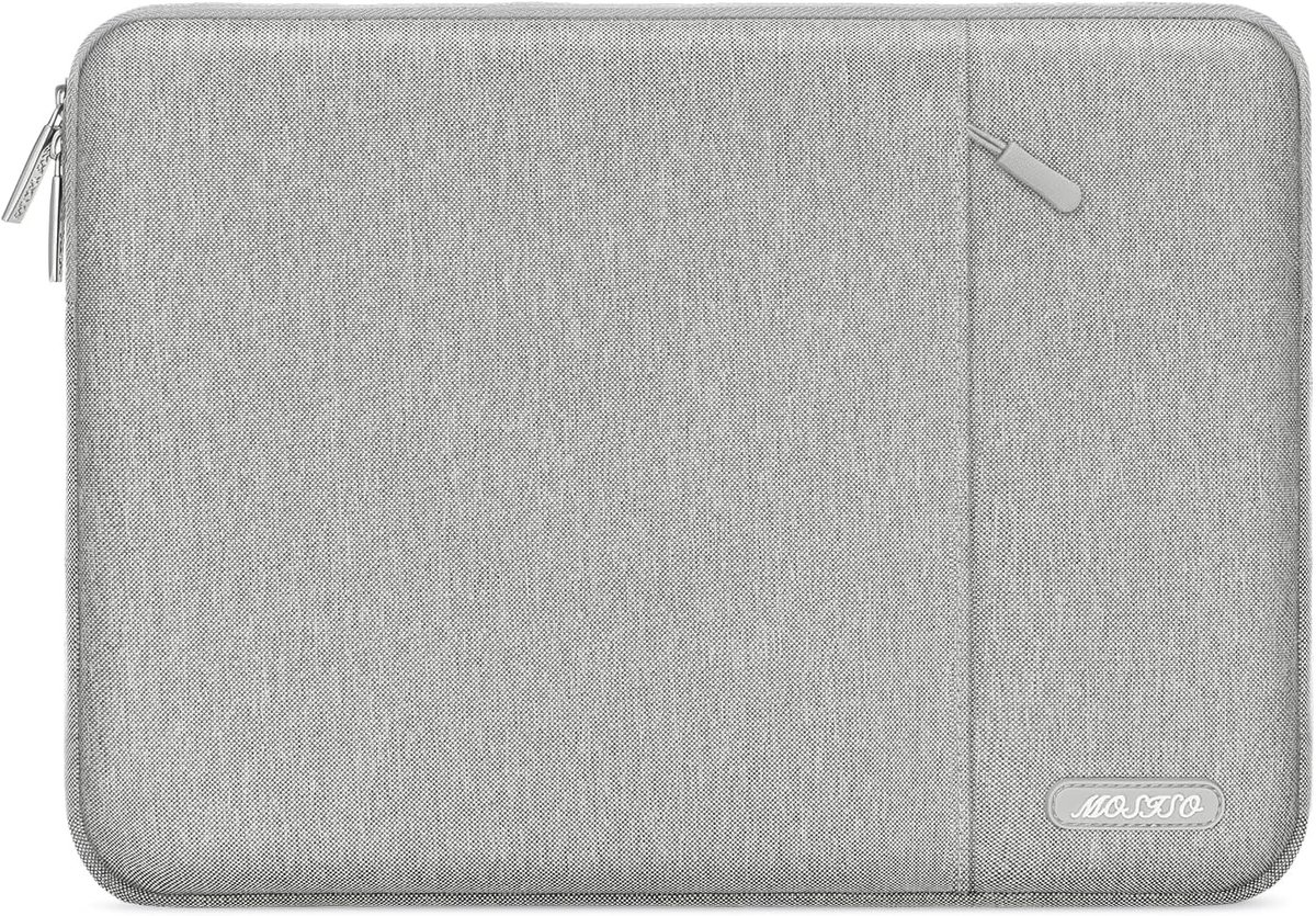 Mosiso beschermhoes/etui voor laptop of notebook, van polyester, waterafstotend, verticaal georiënteerde stijl, grijs
