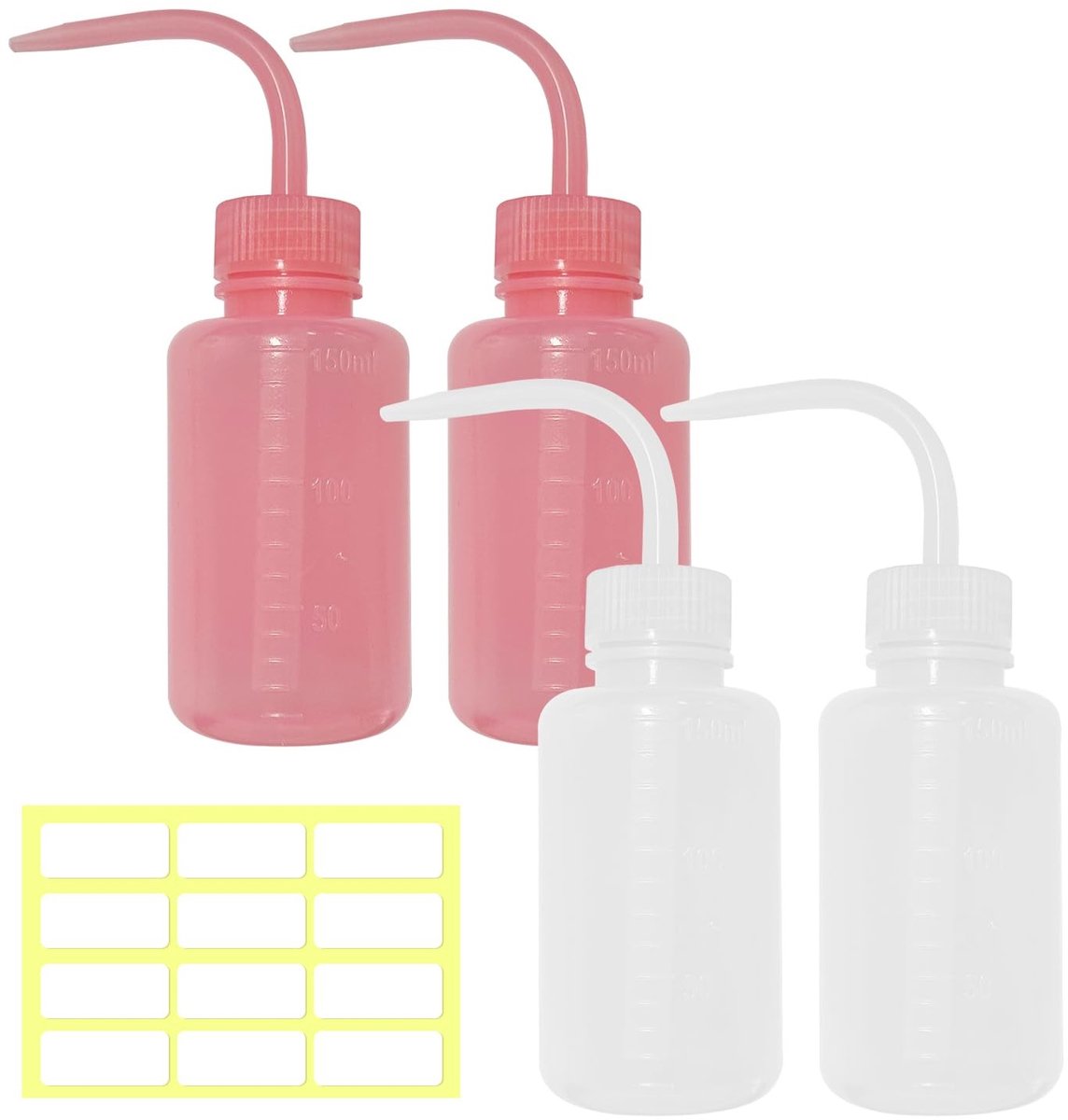 Dailygoods - Dailygoody - Knijpflessen - Water geven - Lekvrij en handig - Wit en roze - Knijpflessen van kunststof - Ideaal voor planten - 150 ml