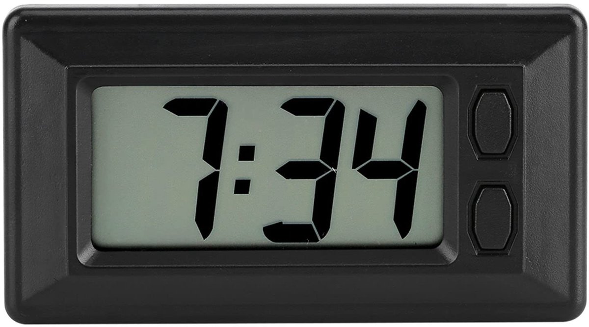 Dailygoods - Dailygoody - LCD Digitale Tafelklok - Compacte Dashboard Klok - Met Datum en Tijd - Ideaal voor Auto - Betrouwbare Tijdweergave - Compact formaat - Ge...