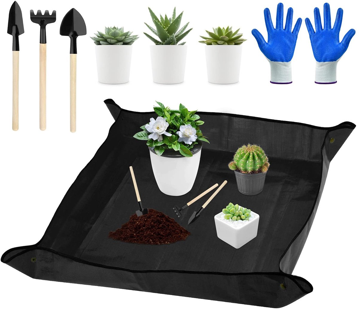 Dailygoods - Dailygoody - Waterdichte tuinmat - Plantenmat - Multifunctionele pad - 68 x 68 cm - Verpotmat - Geschikt voor tuinwerk
