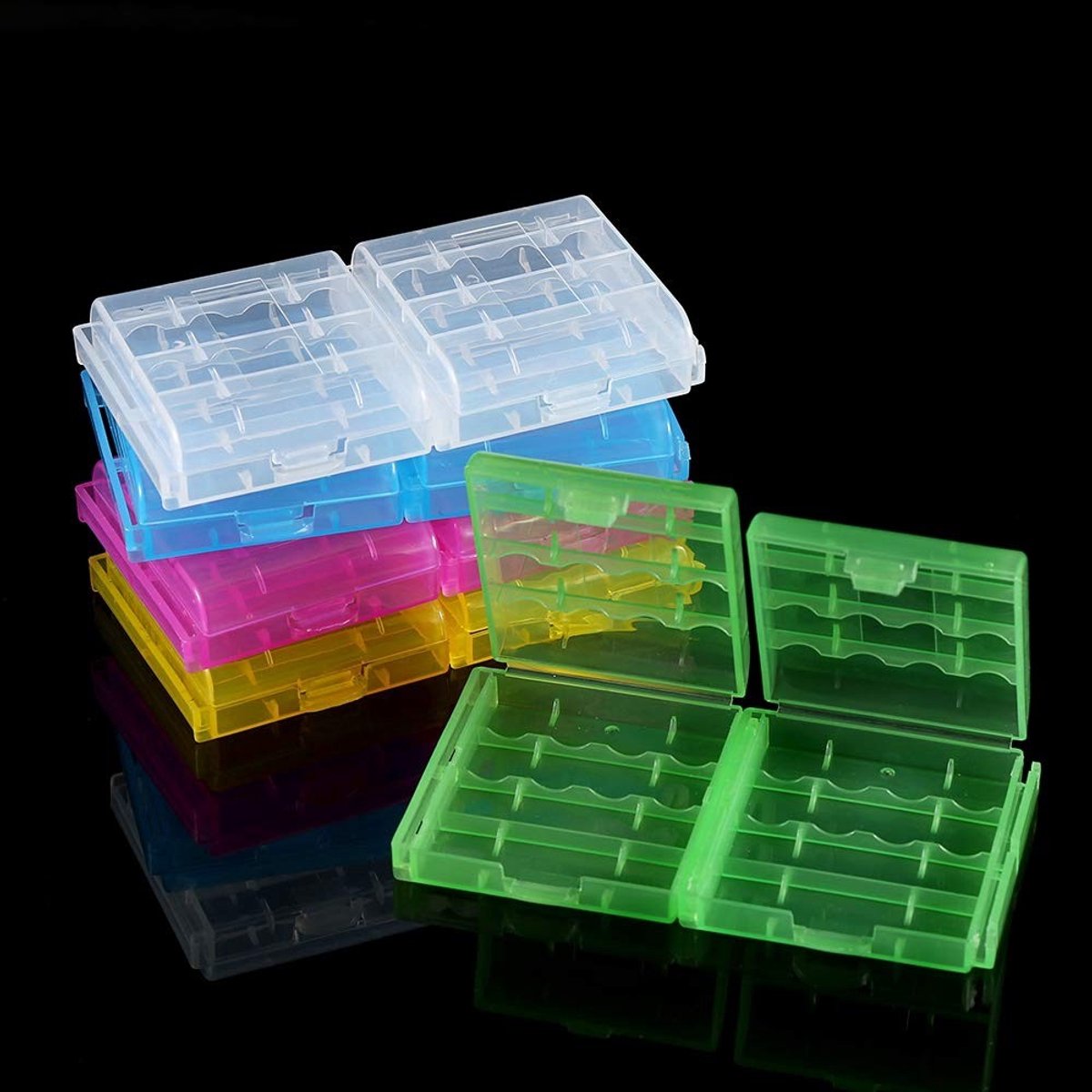 Dailygoods - Dailygoody - Storage box voor batterijen - Batterijen organizer - Transparante kunststof opbergtas - Geschikt voor AA/AAA batterijen - Multifunct