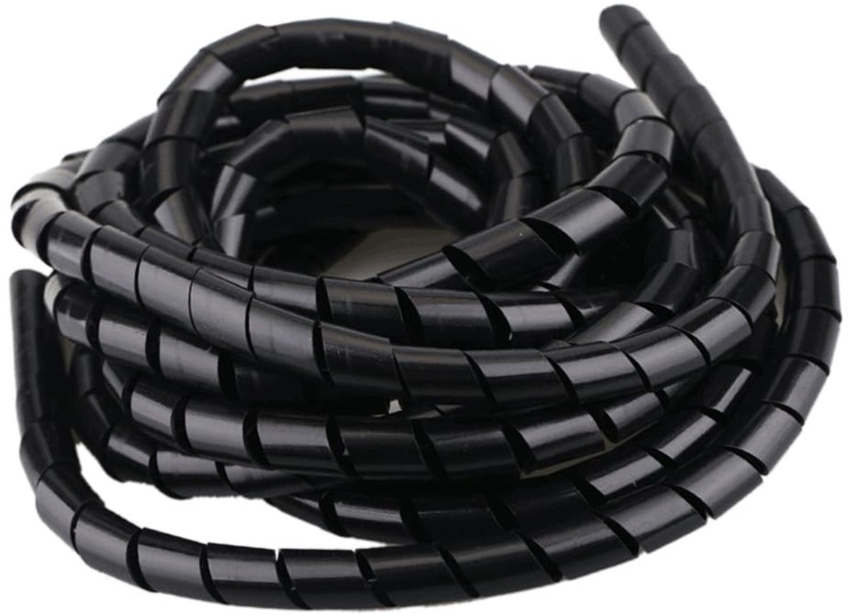 Dailygoody - Kabel Netjes Mouwen - Kabelmanagement - Flexibele Spiraal Wrap - Zwart - Kabel Organisatoren - 5M - Geschikt voor Thuis en Kantoor