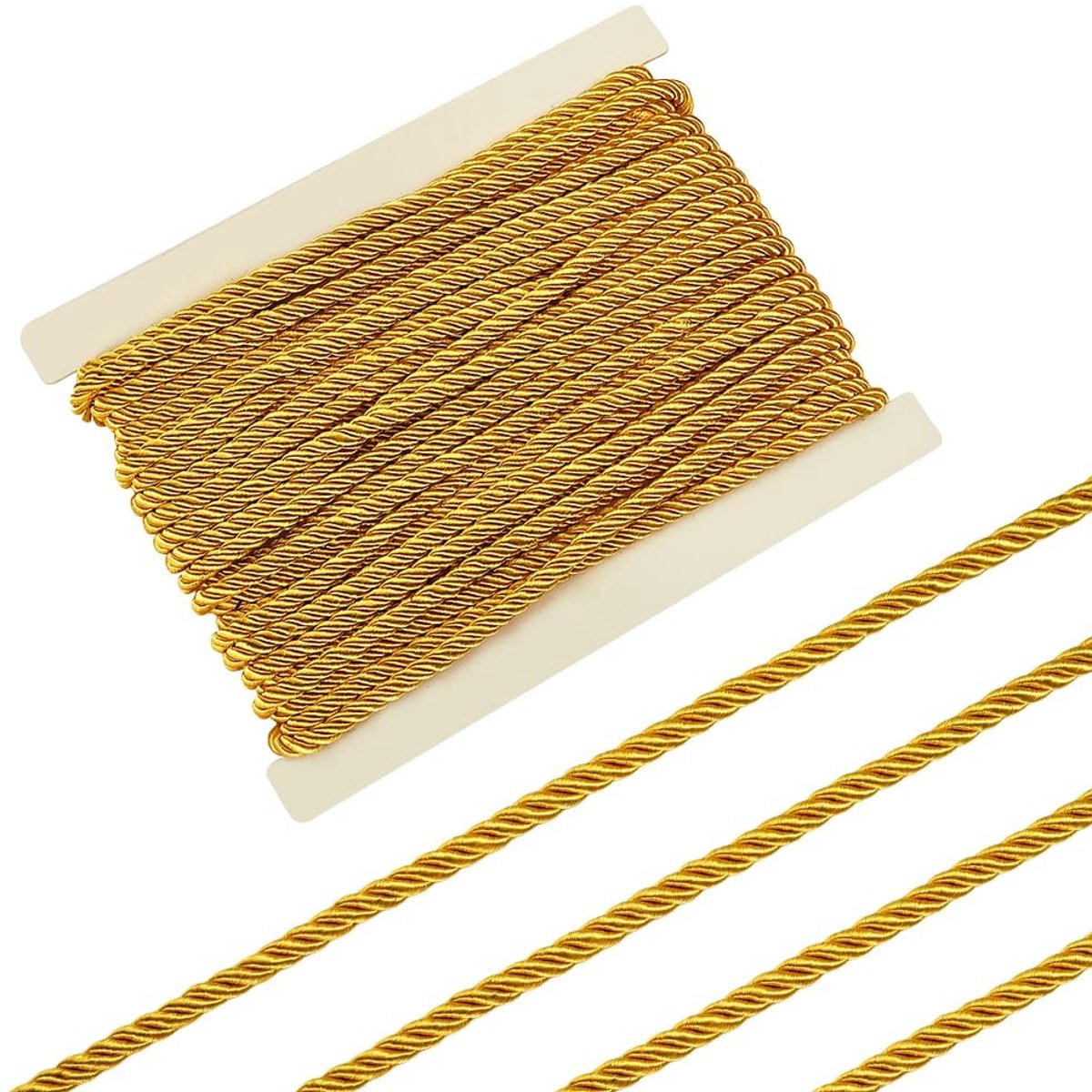 Dailygoody - Gedraaid koord - Decoratief touw - Goud - 8 mm - Kunstnijverheid - 20 meter - Geschikt voor woondecoratie