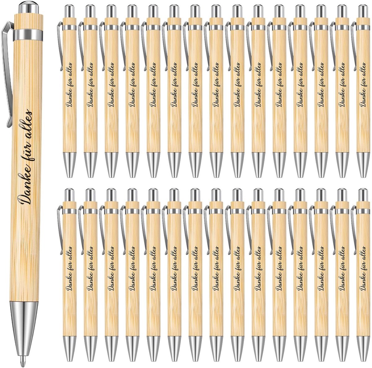 Dailygoody - Houten balpennen - Afscheidscadeau - Elegant design - Bedrukte balpen - Dank voor alles - Geschikt voor leraren en medewerkers