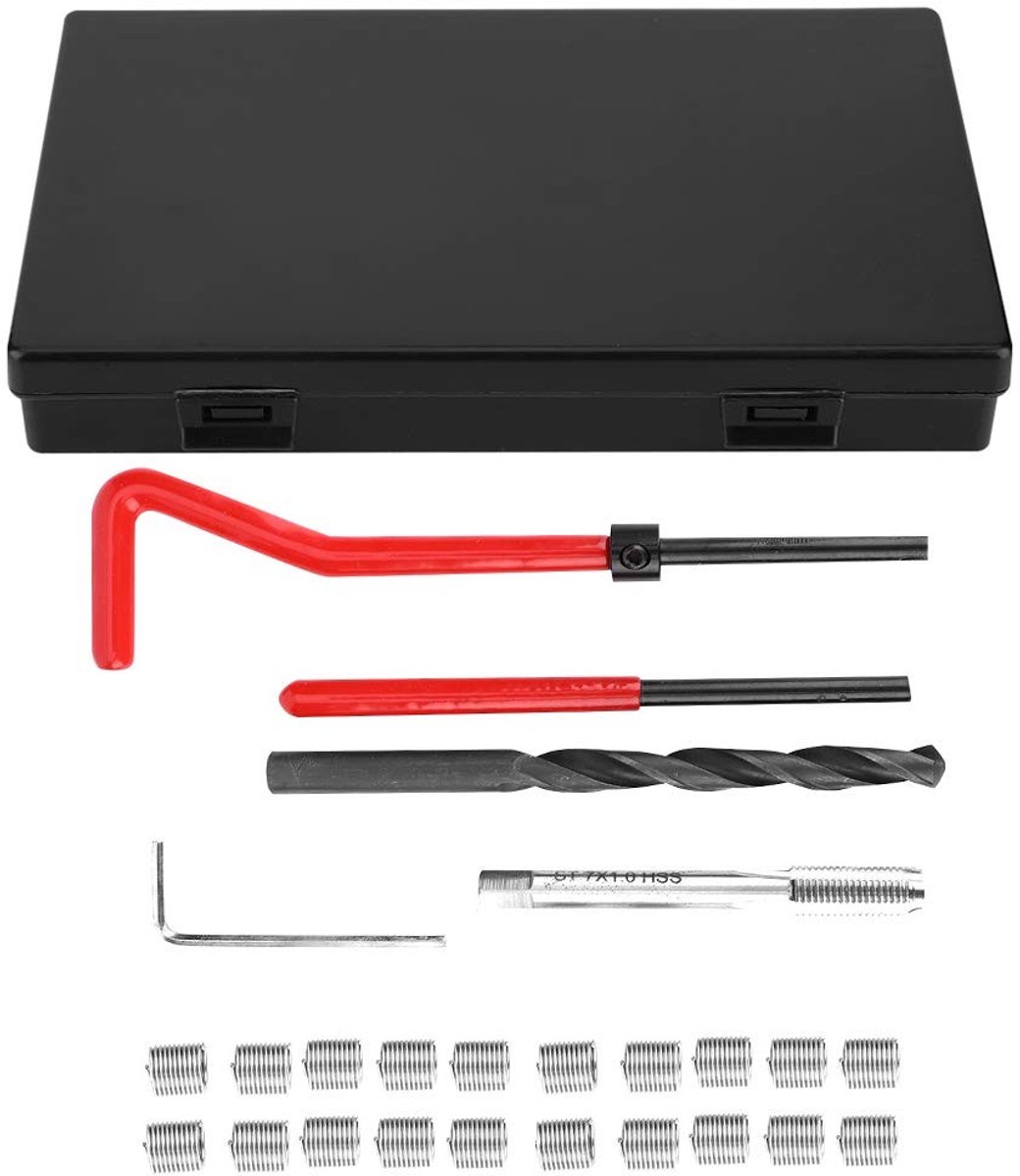 Dailygoody - Draad Reparatie Kit - Twisted Boor - Slijtvaste Inzetstukken - 25 Stuks - Voor Aluminium en Auto-onderdelen - Hoogwaardige Gereedschap