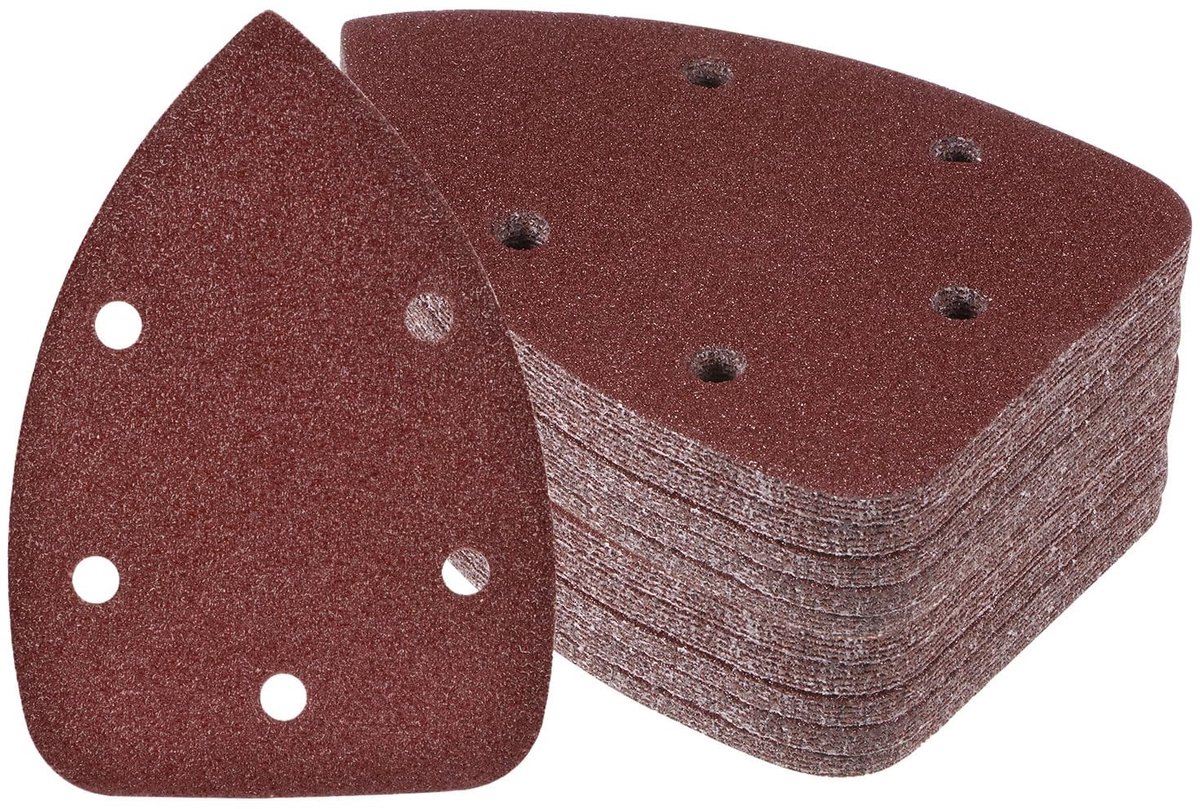 Dailygoody - 50 stuks schuurpapier driehoek muis - korrel 60 - ideaal voor houten meubels - 8,9 cm x 5,5 inch - perfect voor polijsten - gesorteerd vo...