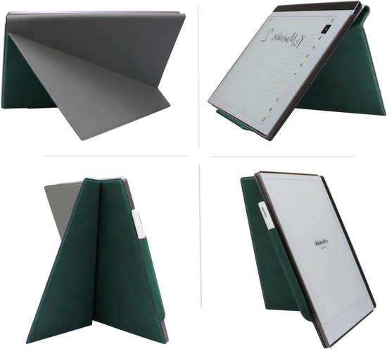 Dunne en Lichtgewicht Beschermhoes voor ReMarkable 2 Paper Tablet 10.3" met Penhouder - Leer - Groen - Ideaal voor Creatieve Professionals en Studenten — afbeelding 3