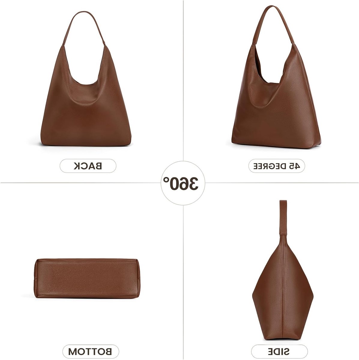 Grote Suede Tote Bag voor Dames, Ruime Shopper, Slouchy Handtas, Ideaal voor Dagelijks Gebruik, Bruin
