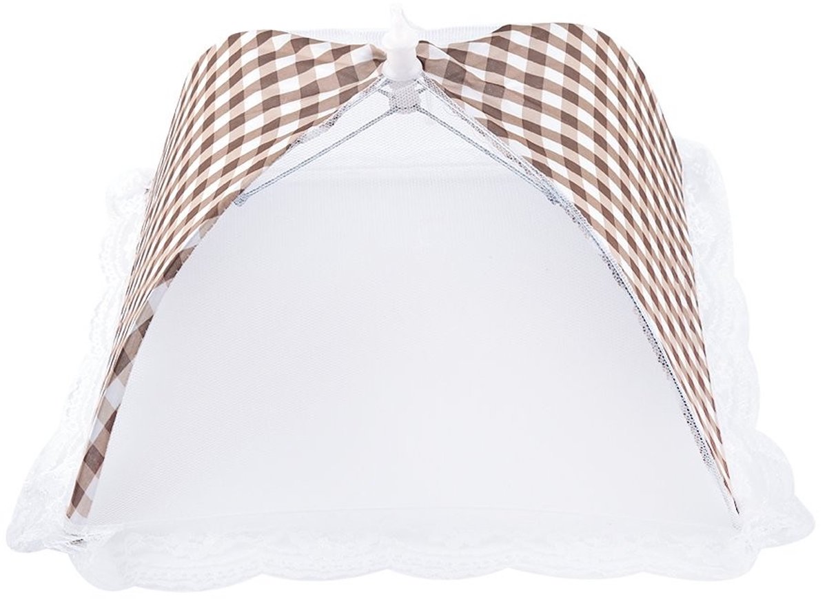 Dailygoods - Dailygoody - Opvouwbare Paraplu Afdekking - Vliegen en Wespen Net - Ideaal voor Outdoor - 32x31 cm - Ruimtebesparend - Geschikt voor Grillparty...