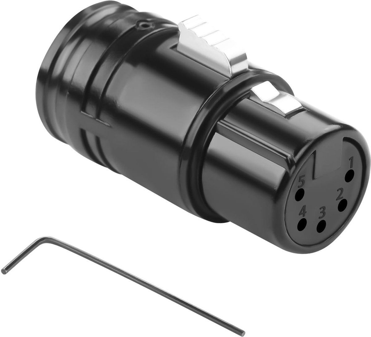 Dailygoods - Dailygoody - Compact 5 Pin XLR Solder Microfoon Jack - 90° Verstelbaar voor DIY en Reparatie