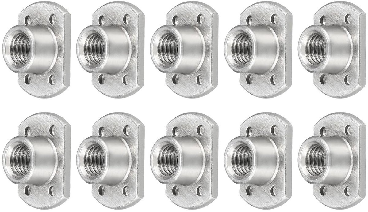 10 Stuks M10 x 1.25 mm Dubbele Tong Bevestigingsmoeren voor Industriële Constructie en Mechanische Toepassingen