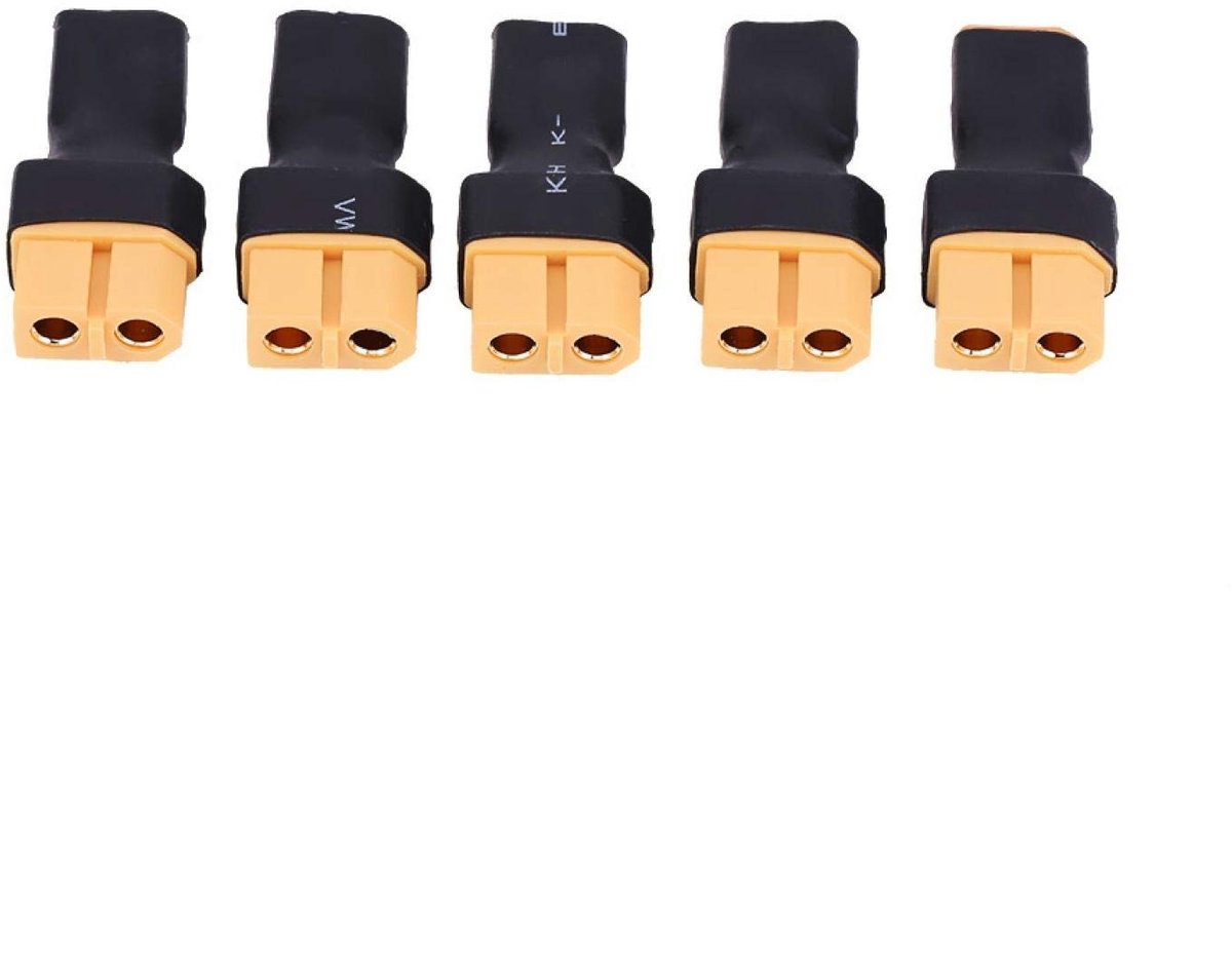 Dailygoods - Dailygoody - Gek Winkelen XT30 naar XT60 - RC Drone Connector Adapter - Plastic en Metaal - Batterij Converter Plug - 5 stuks - Geschikt voor Drones