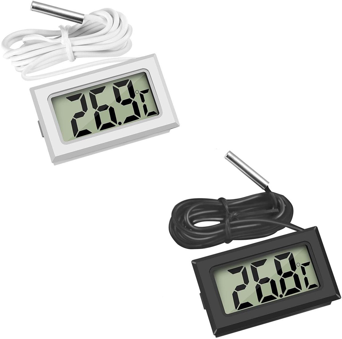 Dailygoods - Digitale LCD-thermometer Set van 2 voor Reptielen en Aquaria