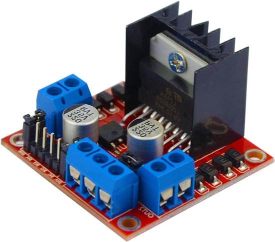 Stuurmodule L298N voor Arduino en Robotica, Dual H-Bridge voor DC en Stappenmotoren, Compatibel met MEGA R3 en ESP32