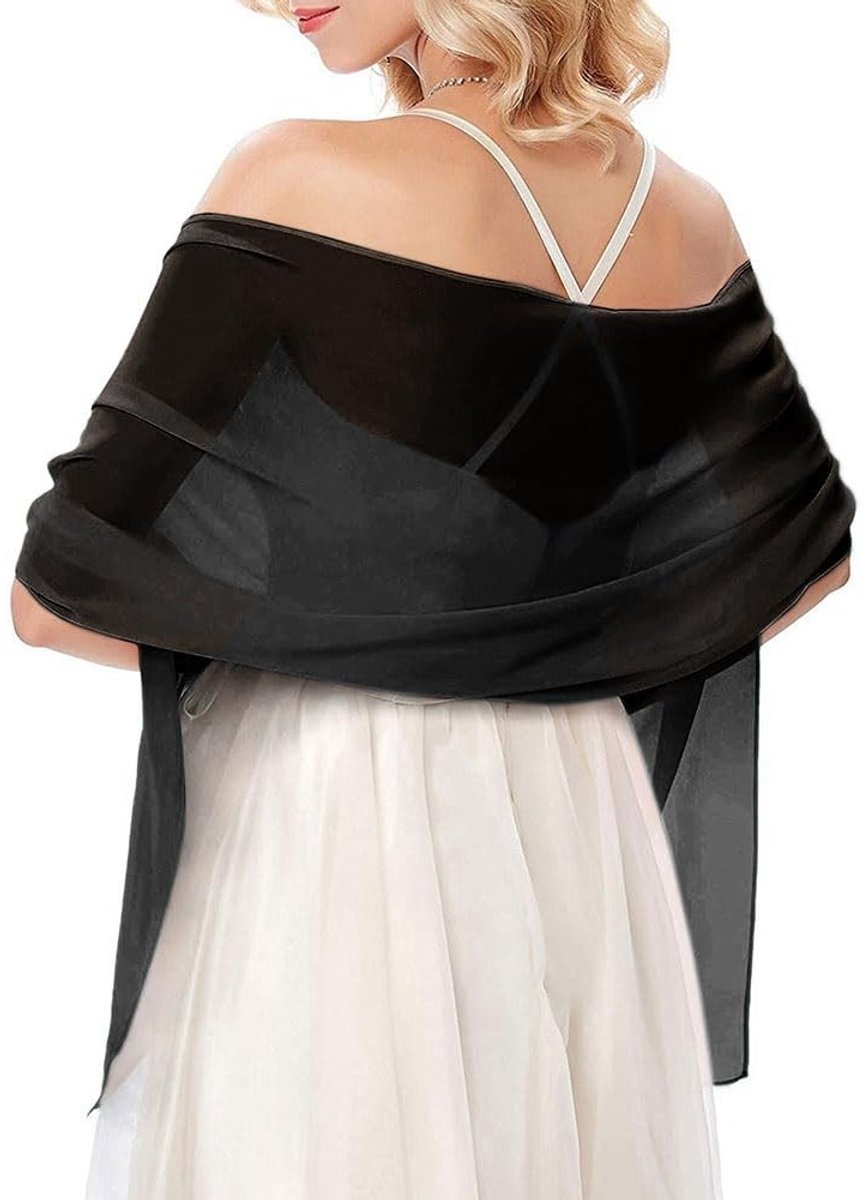 Dailygoods - Dailygoody - Chiffon sjaal - Elegante halsdoek - Zijden zacht en ademend - 155 x 50 cm - Premium polyester - Perfect voor avondjurken - Stijlvolle acc...