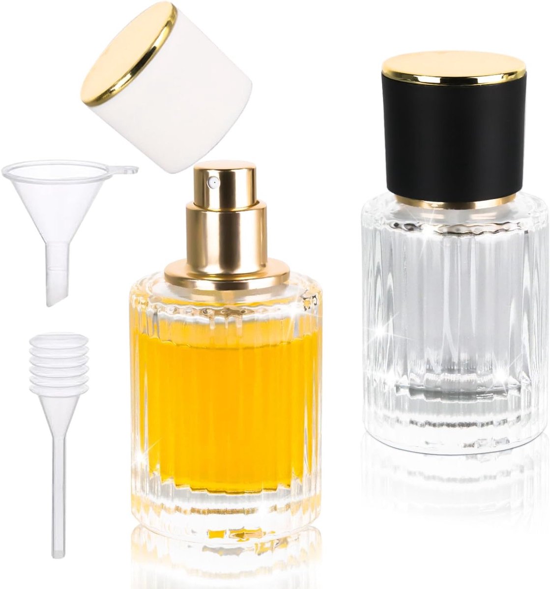 Set van 2 Navulbare Parfumatomizers 30ml - Lege Glazen Flesjes voor Reizen, Feestjes en Dagelijks Gebruik