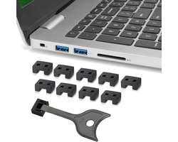 USB A Poortblokkers - Set van 10, Veiligheidsvergrendeling voor Informatiebeveiliging, Verwijderbare USB 2.0/3.0 Plug, Vochtbestendige Bescherming voor PC, Laptop en Notebook
