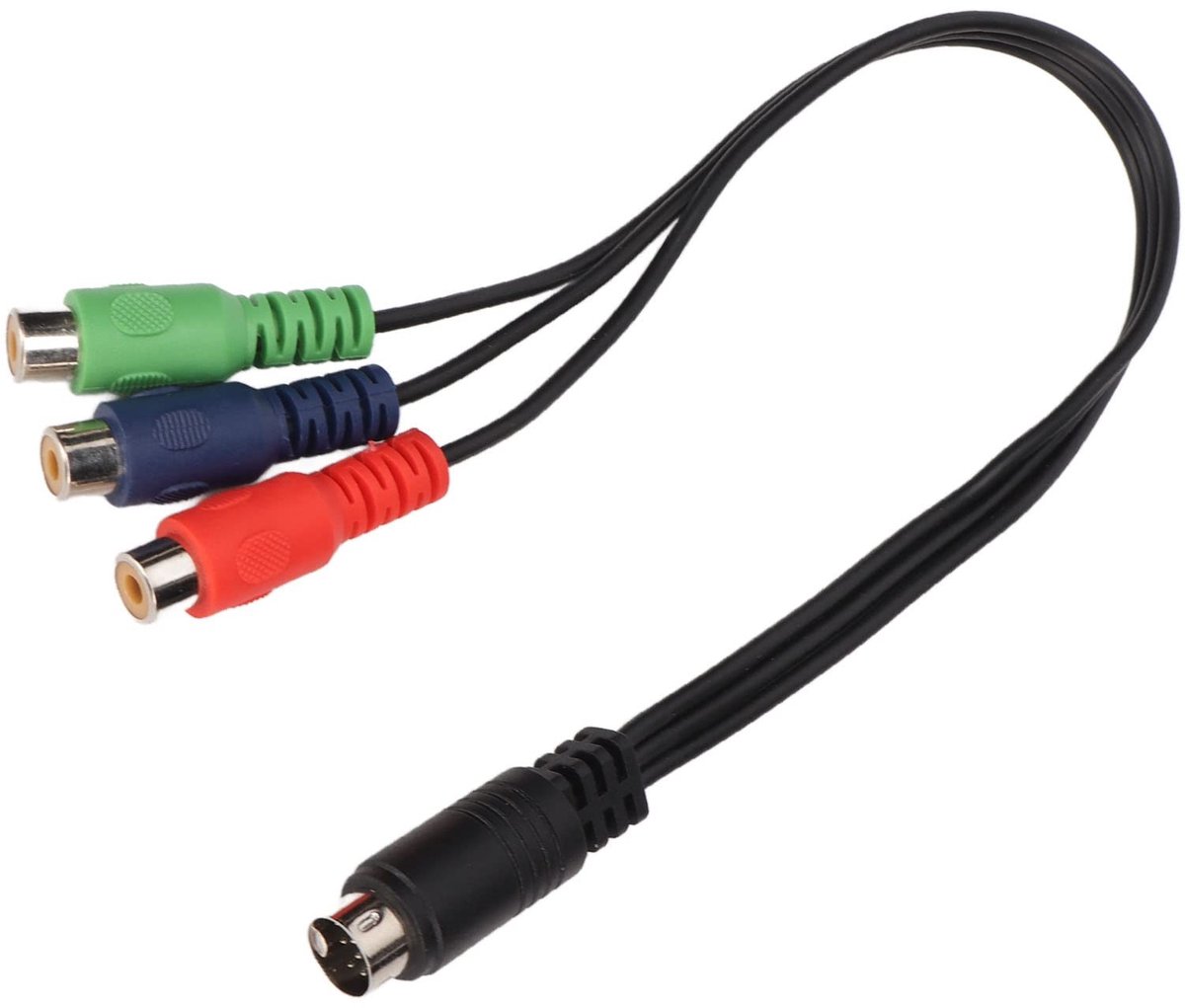 Dailygoods - Dailygoody - Mini DIN naar RCA Adapter Kabel - 30 cm - Video Adapter voor Aansluiting - Hoogwaardige Kwaliteit - Geschikt voor TV en Apparaten - 9 P