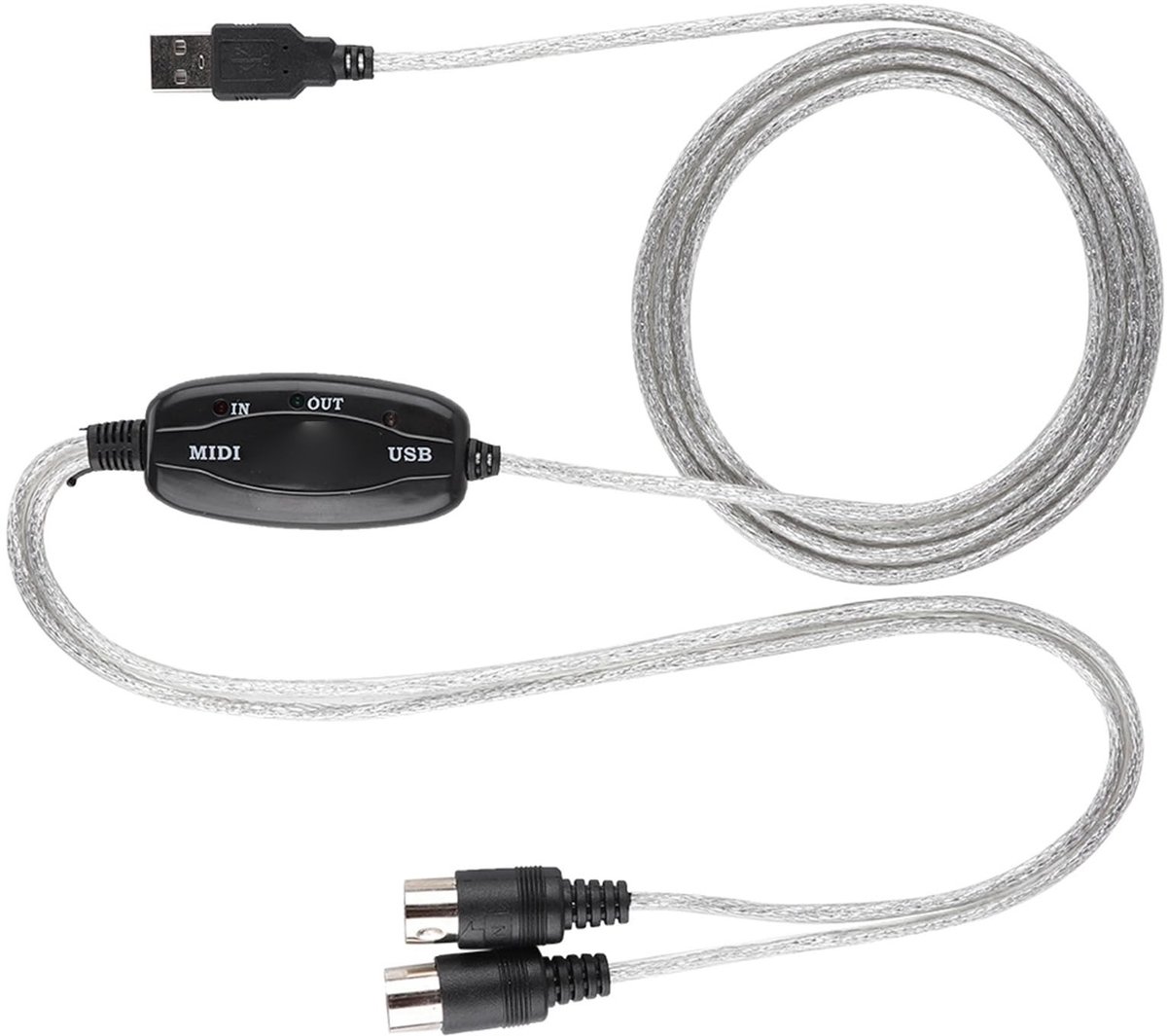 Dailygoods - Dailygoody USB-converter - MIDI-kabel - Echte Plug & Play - Compact formaat - USB MIDI-kabel - Geschikt voor muziekproductie -