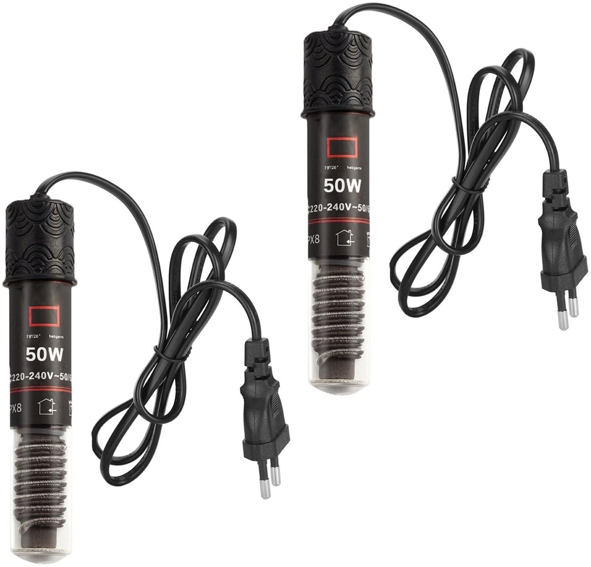 Dailygoods - Dailygoody - Mini-aquariumverwarmingsstaaf - 50 W - Thermostaat voor schildpadden - Compact formaat - Voor zoet en zout water - Ideaal voor klein