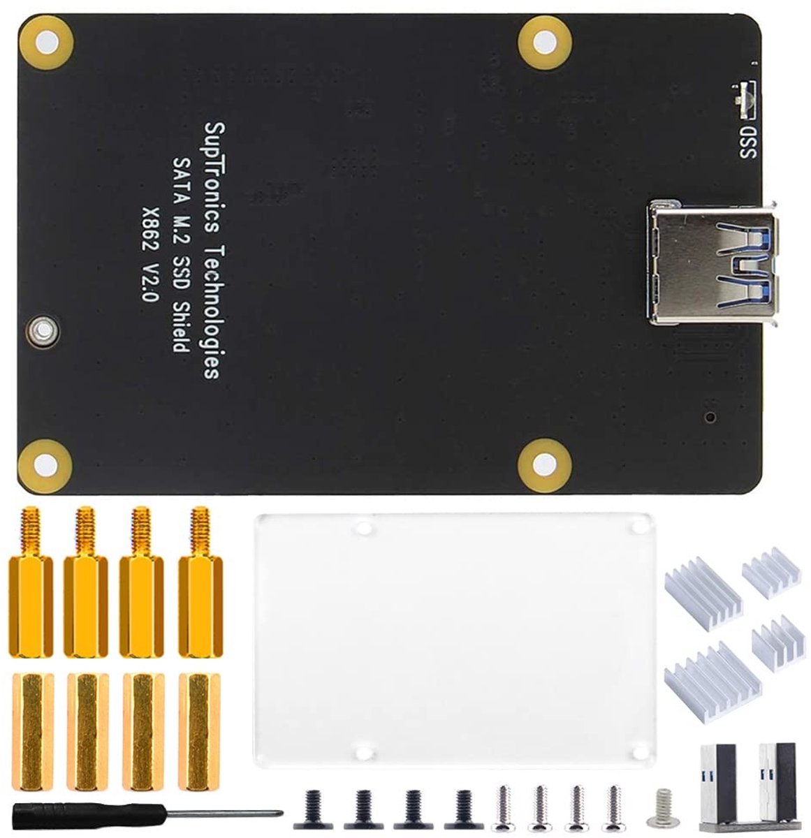 Dailygoods - Dailygoody - voor Raspberry Pi 4 - M.2 SSD uitbreidingsplaat - USB 3.1 aansluiting - Ondersteunt Key-B 2280 SSD - Ideaal voor geheug...