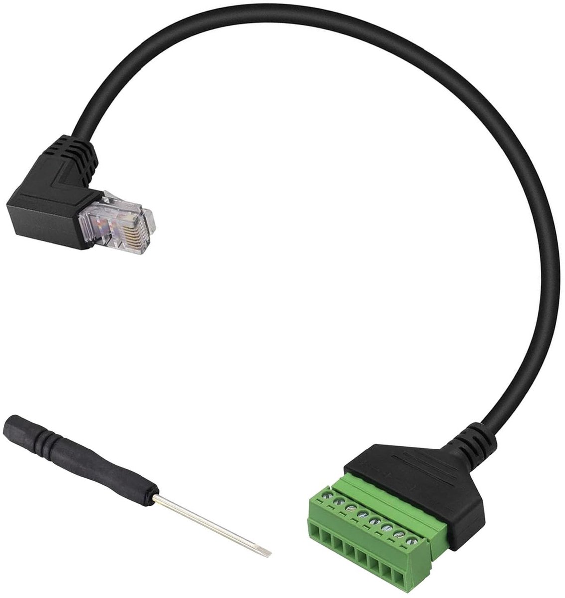 Dailygoods - Dailygoody - RJ45 Adapter 30cm - Solder Free Plug en Screw Terminal voor Ethernet, CCTV, DVR
