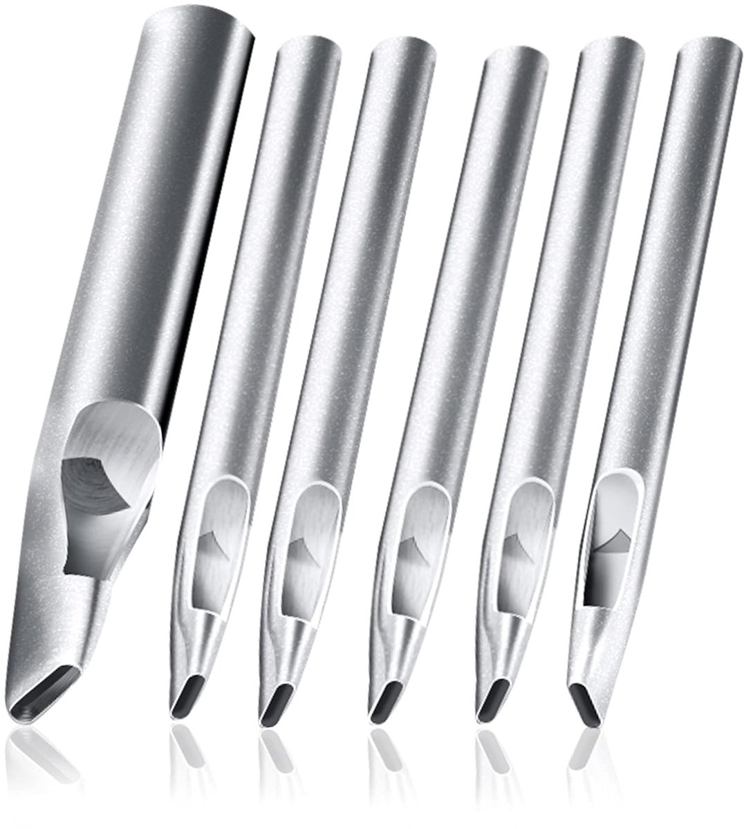 Deze 6-delige ovale leerponsenset bevat een gatenpons, een platte pons en een holle pons, geschikt voor doe-het-zelfprojecten zoals het snijden van leer, het maken van riemen, tassen en ringen.