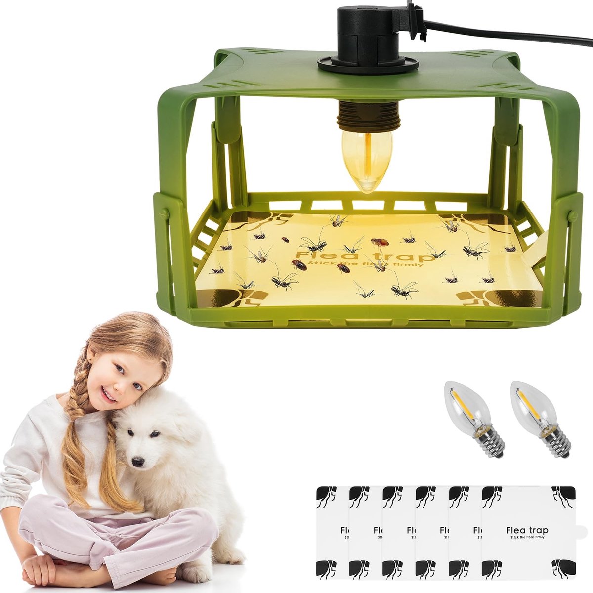 Dailygoods - Dailygoody - Vlooienval - Ongediertebestrijding - 360 graden opening - Veilig en milieuvriendelijk - Voor binnengebruik - Set van 2
