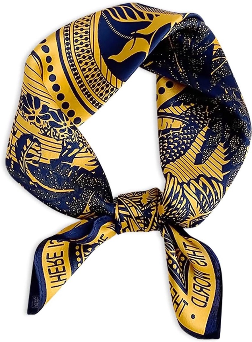 Zijde Sjaal voor Vrouwen met Abstracte Dierenprint | Lichtgewicht en Zacht | Mode Accessoire voor Haar en Nek, Geel, One Size