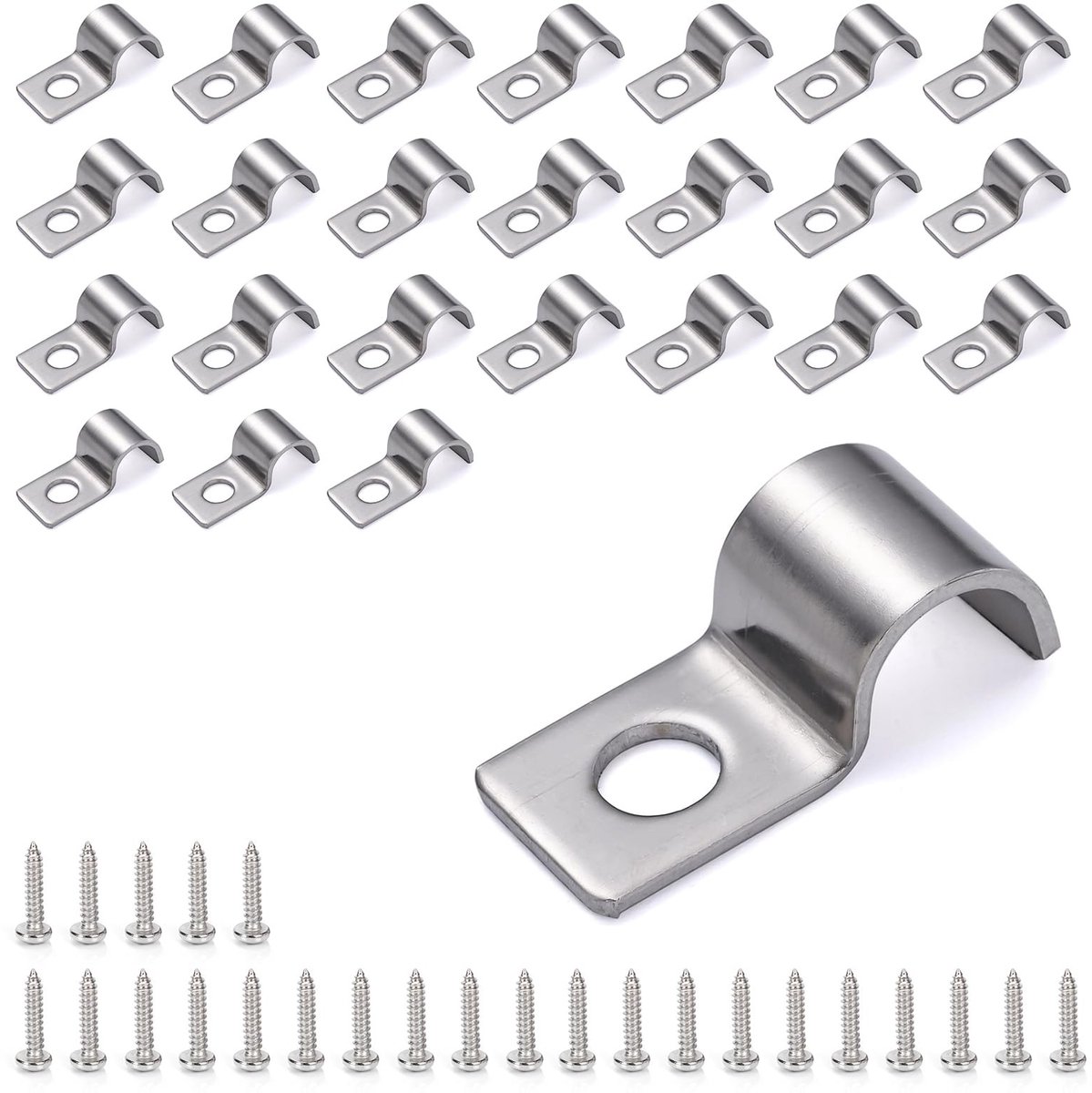 Dailygoods - 25 Stuks U-vormige Kabelklemmen voor Bevestiging van Kabels en Buizen