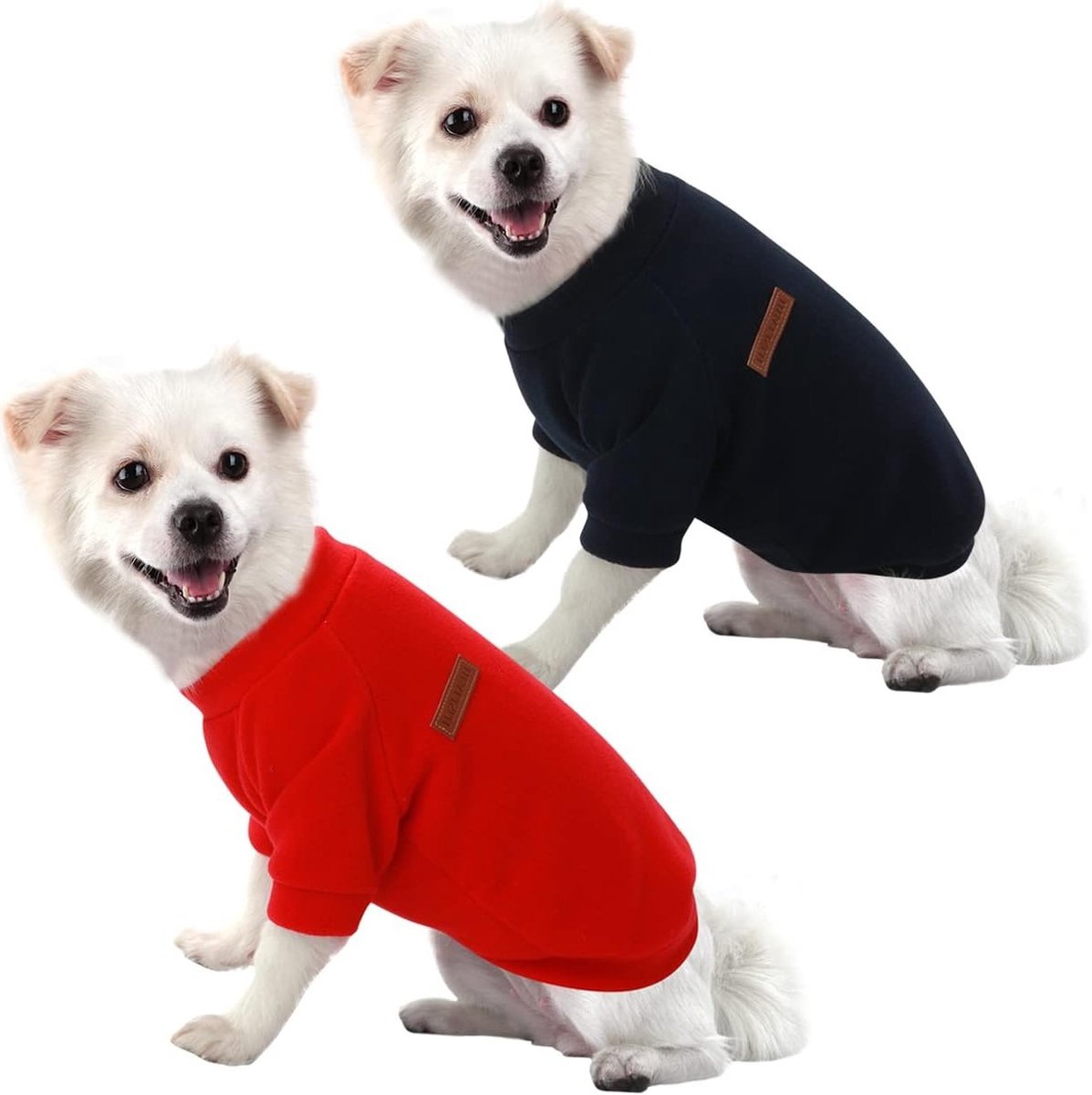 Warme en Lichtgewicht Hondensweaters voor Kleine Honden, Gemakkelijke Draagbare Hoodies met Zachte Textuur en Felle Kleuren (2 Stuks Zwart+Rood, 3XL)