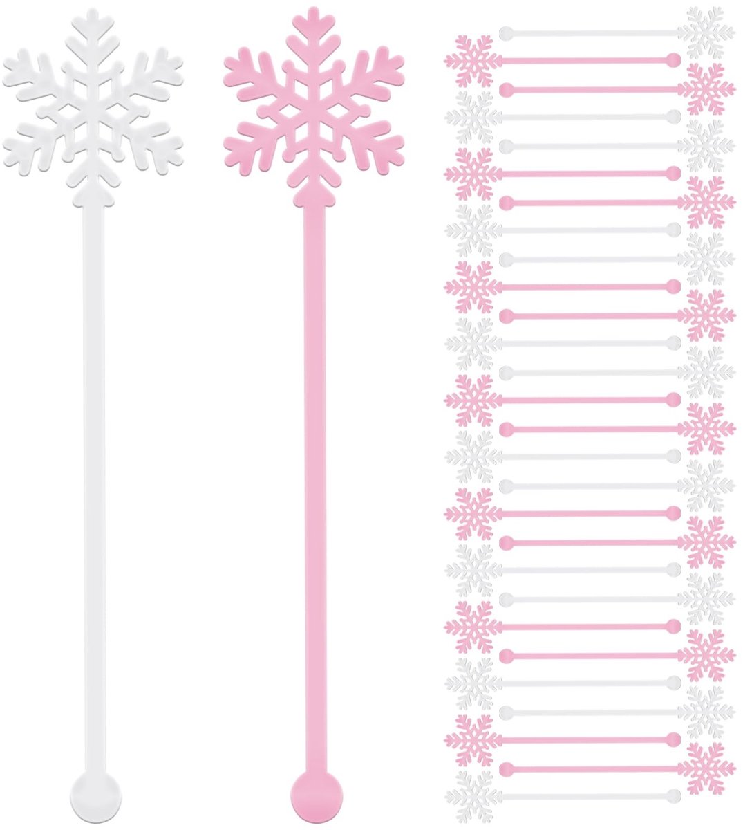 Dailygoods - Set van 30 Herbruikbare Sneeuwvlok Koffie Roerstaafjes