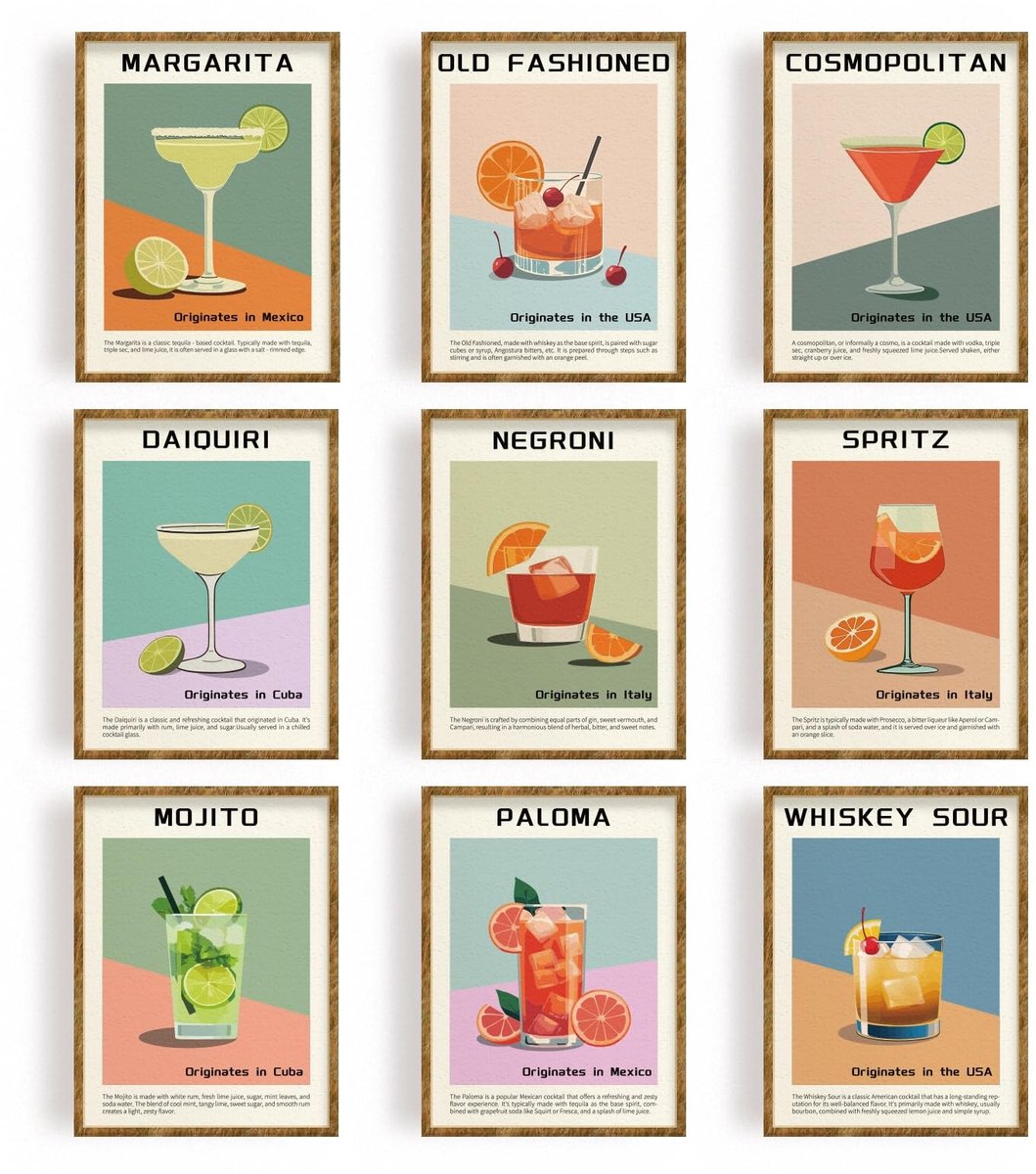 Dailygoods - 9 Set Muurkunst Prints Boho Stijl voor Kamerdecoratie