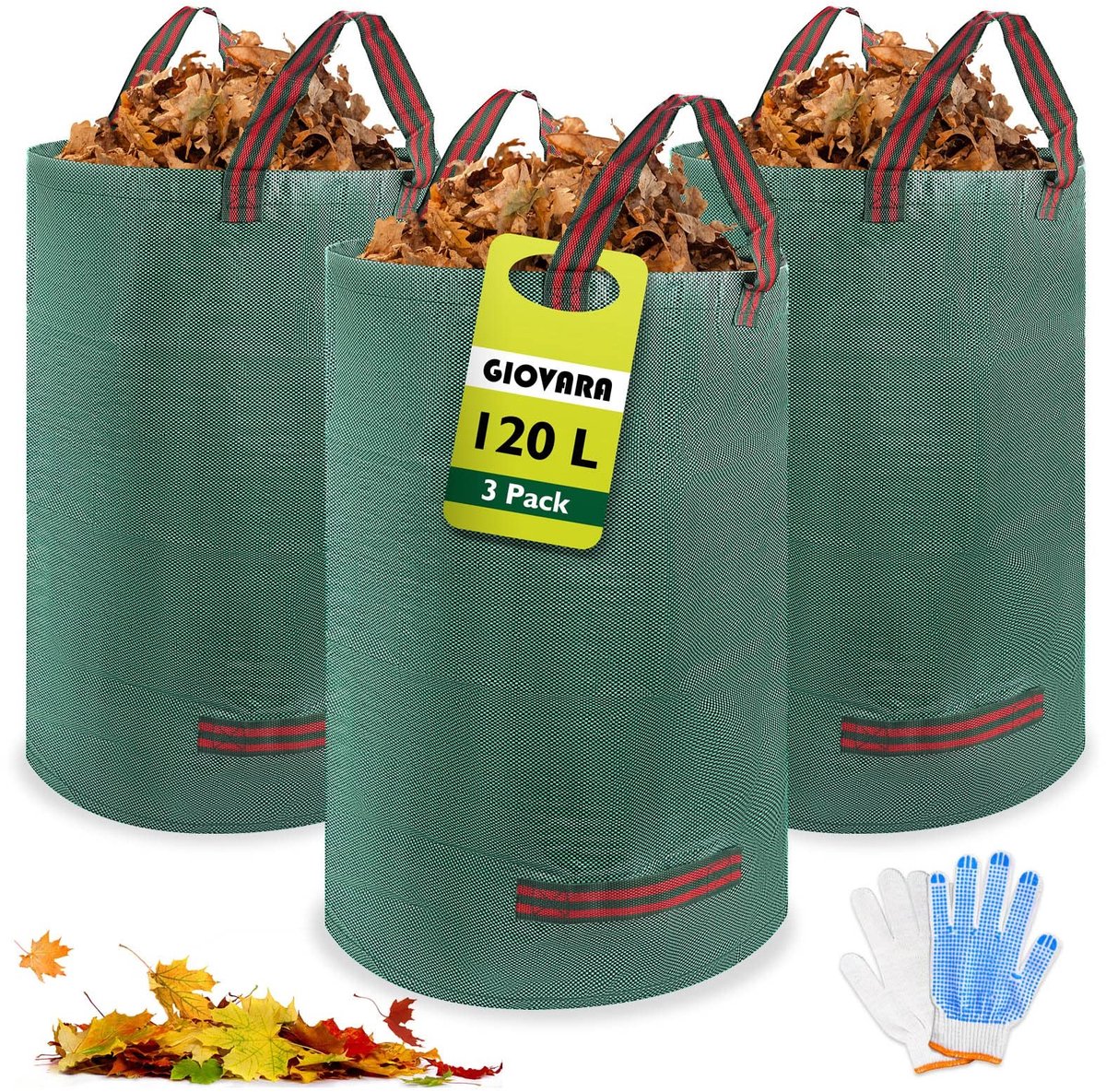 Dailygoods - Dailygoody - Tuinafvalzakken - Heavy Duty - 120 Liter - Herbruikbare zakken - Scheurbestendig - Voor groenafval - 3 stuks