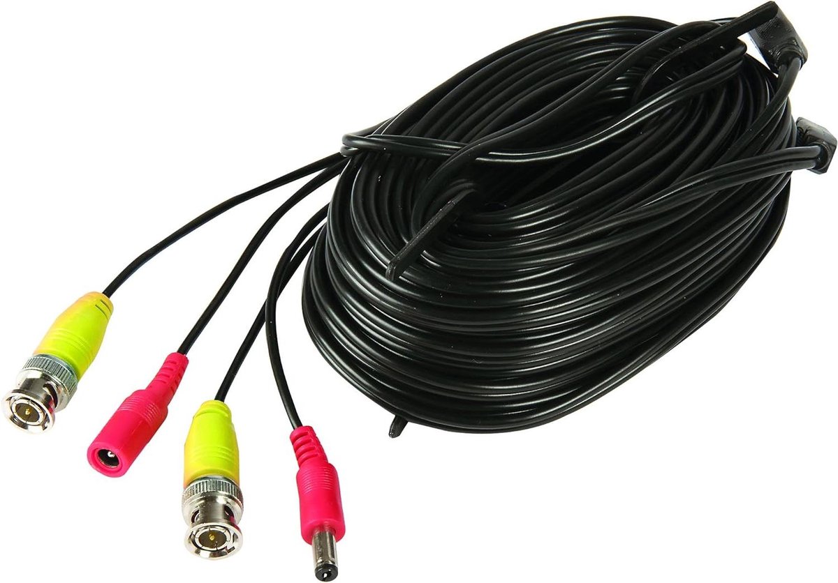 CCTV Kabel - BNC Coaxkabel - Camera Beveiliging - HD1080 Compatibel - 30 Meter - Donkergrijs